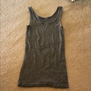 a new day Charcoal Tank Top with Gold Dots